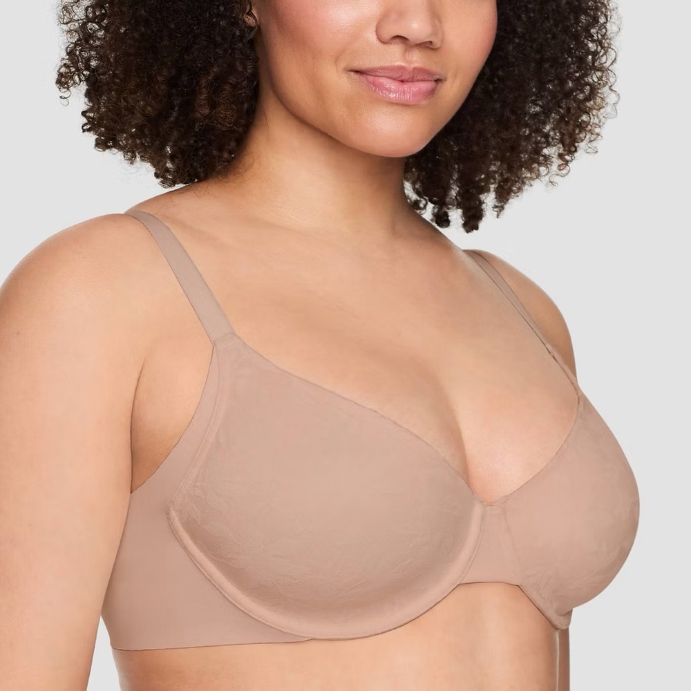 Warner's Side and Underarm Smoothing Unlined Bra in Beige